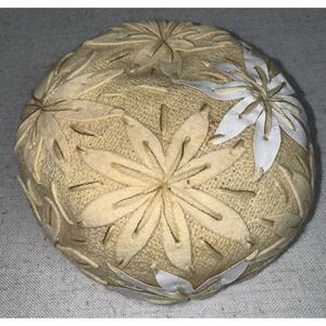 Vintage PillBox Pill Box Hat Flowers Frank‎ Jelleff Amy New York DC Cream Beige
